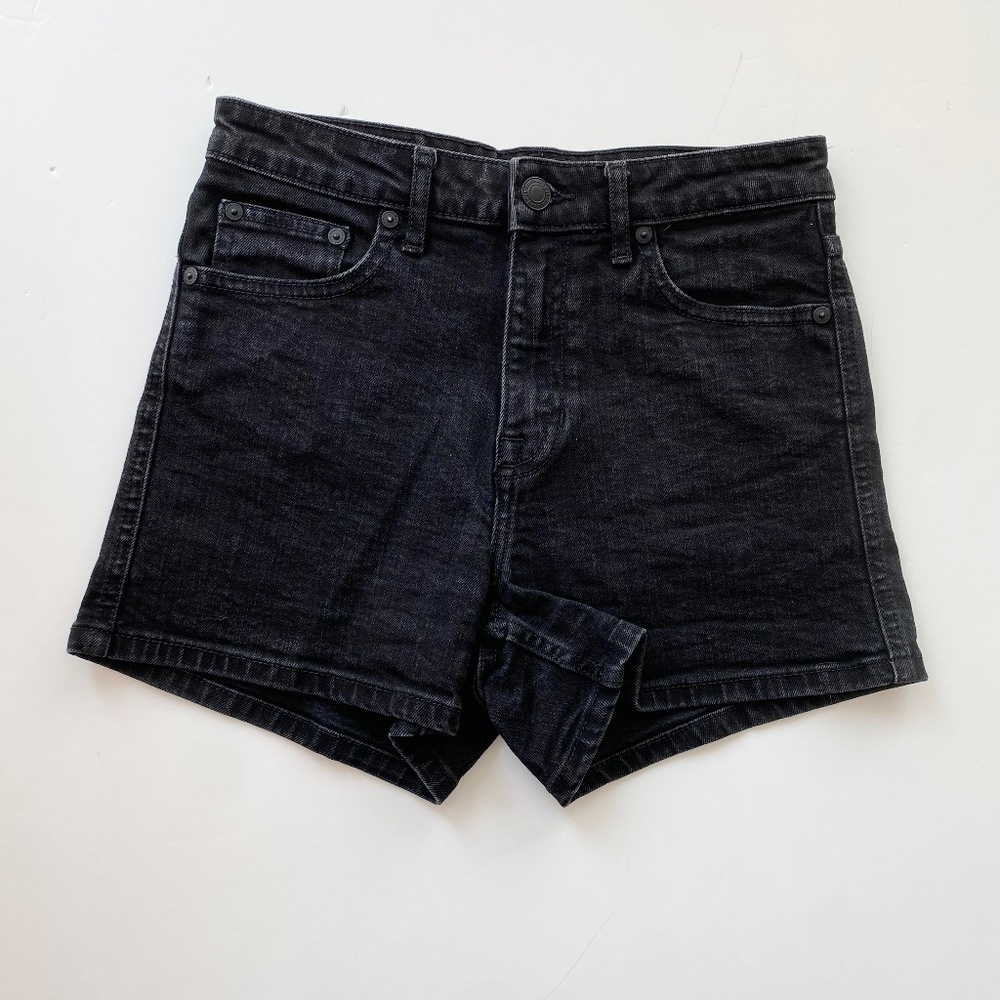 Frank & oak black denim shorts